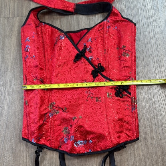 Frederick’s Of Hollywood Elegant Japan’s Red Floral Women's Top Corset Size 34 - Picture 9 of 11